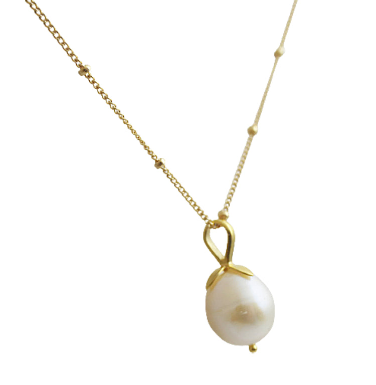 Cultured Pearl Gold Fill Necklace 18 inches