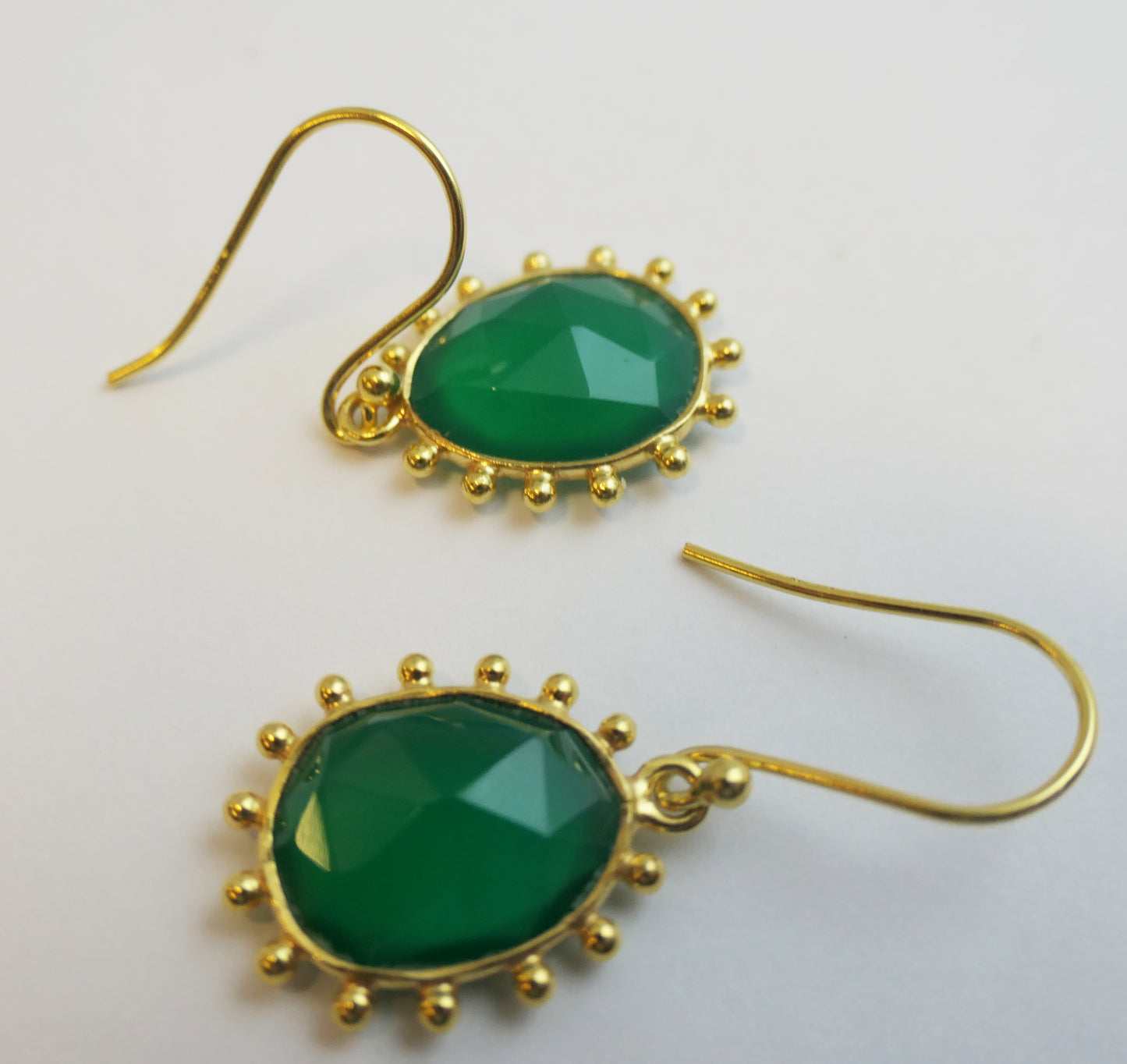 Green Chalcedony Vermeil Drop Earrings